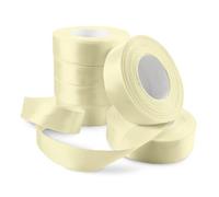 Netuno 6x Rouleau de Ruban Satin Jaune Pâle 25 mm x 32 m - Occasions Spéciales - Polyester, Satin - Classique - Uni - 6 Unités