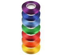 Netuno 7x Ruban de Satin Arc-en-Ciel 12mm x 32m - Set Multicolore pour Décoration et Bricolage - Idéal pour Cadeaux et Mariages