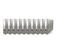 Netuno classeur à anneaux gris A4 - Mécanisme à 2 anneaux 8cm - classeur d'école en plastique éco - Pour documents A4 - Bureau maison