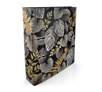 Netuno Classeur design à anneaux DIN A4 70 mm de large avec 2 anneaux design feuilles pour l'école, le bureau, la maison, les documents, les cahiers scolaires, les dessins, classeurs scolaires,