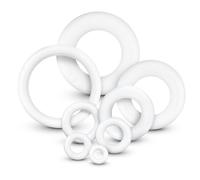 Netuno Ensemble de 8 Anneaux en Polystyrène 7 cm 10 cm 13 cm 15 cm 20 cm 30 cm Anneau Plein Anneau Plat en Polystyrène Brut Rond pour Couronnes Artisanat Avent Noël Pâques Guirlande de Porte