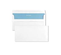 Netuno Lot de 100 enveloppes à lettres DIN longues - Sans fenêtre - Blanches - DL - 110 x 220 mm - 80 g - Enveloppes en papier blanches - Enveloppes longues