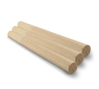 Netuno Lot de 3 tiges en bois pour macramé - 30 cm de diamètre - 25 mm de diamètre - Baguettes rondes en bois pour bricolage, décoration bohème, décoration d'intérieur