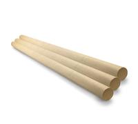 Netuno Lot de 3 tiges en bois pour macramé, 65 cm, diamètre : 25 mm, rondes, en bois, pour bricolage, décoration bohème, décoration d'intérieur, accessoires en macramé