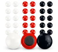 Netuno Lot de 30 aimants de 20 mm - Rouge, blanc, noir - 10 pièces de chaque - Pour tableau magnétique, réfrigérateur, tableau blanc, bureau, école