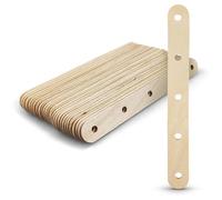 Netuno Lot de 30 bâtonnets en bois naturel avec trous - 15 cm - Bâtonnets de glace en bois pour bricolage, décoration, bricolage, artisanat - Bâtonnets en bois plats - Grand format - Couleur naturelle