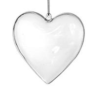 Netuno Lot de 5 cœurs décoratifs en plastique - 10 cm - Transparent - Divisible - Idéal pour la décoration, le découpage, le cadeau - Pour bricoler