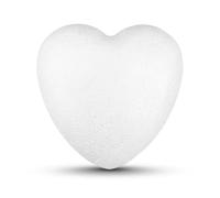 Netuno Lot de 5 cœurs en polystyrène - 7,5 cm - Blanc - En forme de cœur - Pour travaux manuels, peinture, mariage, décoration de mariage - Forme de cœur en polystyrène - En polystyrène - Pour Noël,