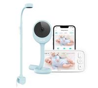 NETVUE 1080P Babyphone Camera avec Support 4 en 1, Amélioré 5000mAh Babyphone sans WLAN, Bleue 5" sans Fil Camera Bébé avec Vision Nocturne, App, Audio Bidirectionnel, Détection des Pleurs, Mode VOX
