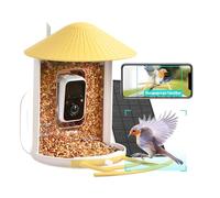 Netvue by Birdfy Mangeoire Oiseaux avec Camera IA, Capture Auto d'Images/Vidéos, Observation et Identification des Oiseaux Via APP, Caméra Jardins WiFi à Batterie & Solaire, Mangeoires Exterieur