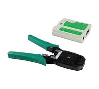 Network Cable Filde Crystal Head Cermper Wire Test Tester Toum With Stripper 9V Battery Professional Network Cable Stripping Kit pour RJ45 RJ11 RJ12 Cat5 Cat5e Cables