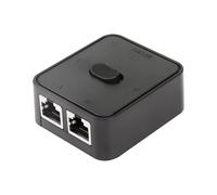 Network LAN Switch 2 Ports,RJ45 Network Key-Press Switch Splitter Selector Box,100M 2 in 1 Out ou 1 in 2 Out,2 Port Network Hub Black