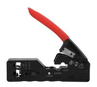 Network Wire Crimper Stripper Cutter Trimping Tool Cat-5 Cat-6 Cat-7 Wire Setipping Pliant pour le réseau et le téléphone Crystal Head Red Yellow Blue Black (Rouge)