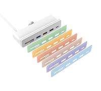 Networx Hub USB C 7 en 1 pour iMac 24" avec autocollants de couleur assortis, blanc