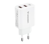 Chargeur Mural Wozinsky 30W USB-C & 2xUSB-A - Blanc