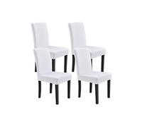 [neu.haus] 4 x Housse de chaise Protecteur de chaise Elastique Revêtement de chaise Blanc Set de 4
