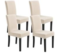 [neu.haus]® 4 x Housse de chaise Protecteur de chaise Élastique Revêtement de chaise Sable Set de 4
