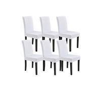 [neu.haus] 6 x Housse de chaise Protecteur de chaise Elastique Revêtement de chaise Blanc Set de 6