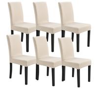 [neu.haus]® 6 x Housse de chaise Protecteur de chaise Élastique Revêtement de chaise Sable Set de 6
