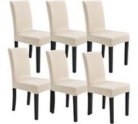 [neu.haus] 6 x Housse de chaise Protecteur de chaise Élastique Revêtement de chaise Sable Set de 6 Sable G