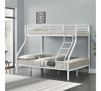 [neu.haus] Cadre de lit superposé en métal Armature Massive pour 3 Personnes 210cm x 147,5cm x 168cm Blanc Blanc G