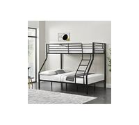 [neu.haus] Cadre de lit superposé en métal Armature Massive pour 3 Personnes 210cm x 147,5cm x 168cm Noir