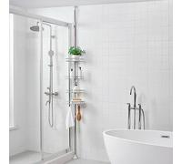 [neu.haus] Étagère de Douche Télescopique Étagère d'angle Réglable en Hauteur Étagère de Salle de Bain sans Perçage Acier Inoxydable Fer 90-300 cm Chrome