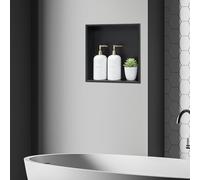 [neu.haus] Étagère Encastrée pour Salle de Bain Niche Murale Encastrable Résistante à l'eau Montage Verticale ou Horizontale Acier Inoxydable 32 x 32 x 10 cm Noir Mat