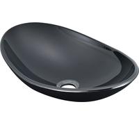 [neu.haus] lavabo noir bac de lavage 47x31cm verre de sécurité lavabo à poser lavabo à main salle de bain