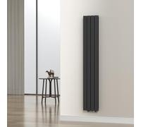 [neu.haus] Radiateur à Panneaux Double Design Plat Chauffage Central pour Salon Chambre Salle de Bain 1122 W Acier 180 x 30 x 7 cm Noir