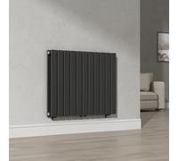[neu.haus] Radiateur à Panneaux Double Radiateur Design Plat Chauffage Central pour Salon Chambre Salle de Bain 1097 W Acier 60 x 80 cm Noir