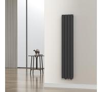 [neu.haus] Radiateur à Panneaux Double Radiateur Design Plat Chauffage Central pour Salon Chambre Salle de Bain 1006 W Acier 160 x 30 cm Noir