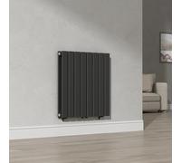[neu.haus] Radiateur à Panneaux Double Radiateur Design Plat Chauffage Central pour Salon Chambre Salle de Bain 809 W Acier 60 x 60 cm Noir