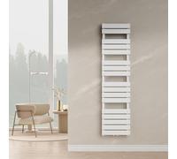 [neu.haus] Radiateur Sèche-Serviettes Chauffage à Lames Plates pour Salle de Bain Porte-Serviettes Mural Chauffant à l'eau Chaude 720 W Acier 160 x 40 cm Blanc