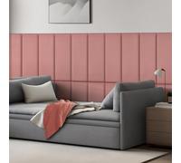 [neu.haus] Set de 2 Coussins Muraux Ensemble de 2 Panneaux Décoratifs en Velours Tête de Lit Dossier de Banc Amélioration Acoustique Polyester Polyuréthane MDF 90 x 30 cm Rose