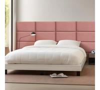 [neu.haus] Set de 3 Coussins Muraux Ensemble de 3 Panneaux Décoratifs en Velours Tête de Lit Dossier de Banc Amélioration Acoustique Polyester Polyuréthane MDF 60 x 30 cm Rose