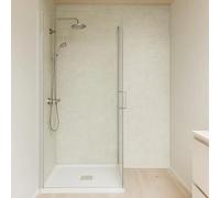 [neu.haus] Set de 4 Panneaux Muraux Décoratifs pour Douche Salle de Bain Toilettes Cuisine Salon Chambre Résistant aux UV Humidité Facile à Coller PVC 120 x 60 cm Gris Nuage Cloudy Grey