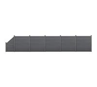 NEU.HOLZ Clôture Brise Vue Brise Vent Bois Composite (WPC) Quadratique et Oblique Gris 183 x 973 cm