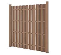 NEU.HOLZ Clôture de Jardin Brise Vent Brise Vue Bois Composite (WPC) Brun 185 x 193 cm