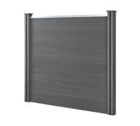 Clôture de Jardin Brise-Vue avec 2 Poteaux Planches Bois Composite WPC 165x162cm Gris [neu.holz]