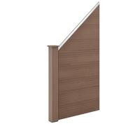 [neu.holz] Clôture de Jardin Brise Vue Brise Vent Bois Composite (WPC) Brun 180 x 96 cm
