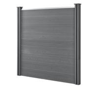 [neu.holz] Clôture de Jardin Brise Vue Brise Vent Bois Composite (WPC) Gris183 x 187cm