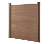 NEU.HOLZ Clôture de Jardin Brise Vue Brise Vent Bois Composite (WPC) Brun 183 x 187cm