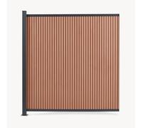 NEU.HOLZ Clôture Pare-Vue Grassano en WPC avec Poteau 185 x 175 cm Marron