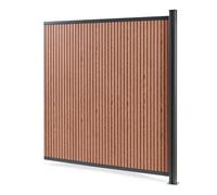 NEU.HOLZ Clôture Pare-Vue Grassano en WPC Module d'Extension Poteau en Aluminium avec Système de Raccordement Résistant Durable 185 x 175 cm Marron Structuré Gris Anthracite