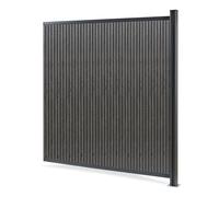 NEU.HOLZ Clôture Pare-Vue Grassano en WPC Module d'Extension Poteau en Aluminium avec Système de Raccordement Résistant Durable 185 x 175 cm Gris Structuré Gris Anthracite