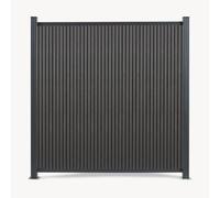 NEU.HOLZ Clôture Pare-Vue Grassano WPC avec 2 Poteaux 185 x 180 cm Gris