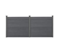 NEU.HOLZ Clôtures de Jardin Brise-Vue avec 4 Poteaux Planches Bois Composite WPC 165x314cm Gris