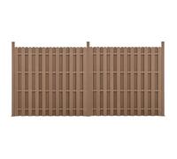 [neu.holz] Kit de 2 Clôtures Barrière Brise Vue Brise Vent Bois Composite (WPC) Brun 185 x 376 cm