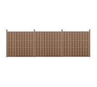 [neu.holz] Kit de 3 Clôtures Barrière Brise Vue Brise Vent Bois Composite (WPC) Brun 185 x 562 cm